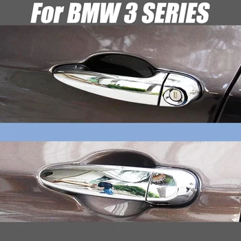 Накладка на внешнюю дверную ручку автомобиля, автоаксессуары для стайлинга автомобилей, серебристая накладка на дверную ручку для BMW серии 2016 Изображение