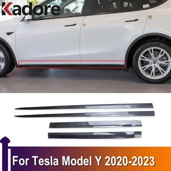 Для Tesla Model Y 2020 2021 2022 2023, Боковая дверь, Линия литья кузова, Накладка, Протектор, Украшение Экстерьера, автомобильные аксессуары Изображение