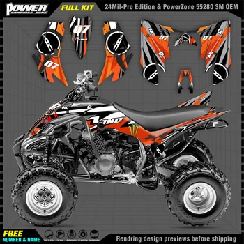 Наклейки PowerZone Graphics kit Для YAMAHA 04-14 RAPTOR 350 2004-2014 мотоциклетная Наклейка 003 Изображение