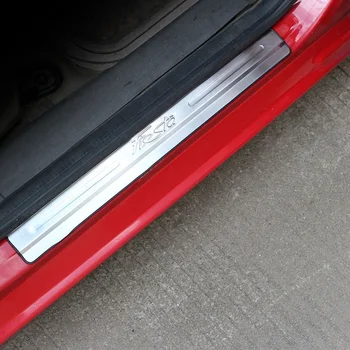 Накладка на дверь автомобиля из нержавеющей Стали, наклейки на пороги, подходят для Ford Fiesta MK7 2009-2018, аксессуары для укладки автомобилей Изображение