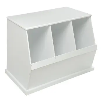 Badger Basket Co. Три ящика для штабелируемого хранения - Белый Изображение