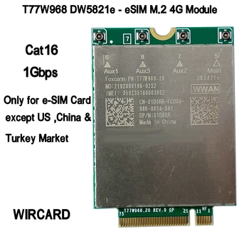 Модуль T77W968 DW5821e-eSIM X20 LTE Cat16 1 Гбит/с FDD-LTE TDD-LTE 4G Для ноутбука Dell 5420 5424 7424 7400 7210 Изображение