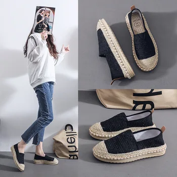 2023 г., Новая Женская обувь, Модная Тканая Дышащая Легкая Удобная Парусиновая Обувь для Женщин, Маленькие Белые туфли Zapatos De Mujer Изображение