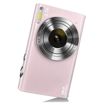 Цифровая камера с автофокусом, 2,7-Килограммовая 48-мегапиксельная Камера для видеоблогинга с Большим экраном 2,8 дюйма, Стильная камера для подростков-Розовый Изображение