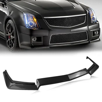 Для Cadillac CTS-V 2009 2010 2011 2012 2013 2014 2015 Передний Спойлер для губ Бампера ABS Из Углеродного Волокна/Черный Глянец Нижний Сплиттер Изображение