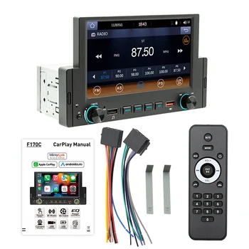 1Din 6,2-дюймовый Экран CarPlay Android-Авторадио Автомобильный Стерео Bluetooth MP5 Плеер 2USB FM-приемник Аудиосистема Головное устройство A Изображение