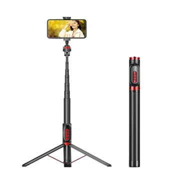 Кронштейн для штатива для мобильного телефона Bluetooth Selfie Stick из алюминиевого сплава, высота: 1,5 м/1,8 м Изображение