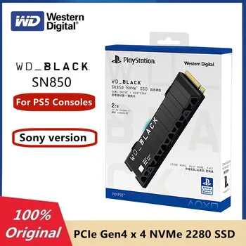 Western Digital WD Черный SN850 2 ТБ 1 ТБ Gen4 NVMe M.2 2280 SSD Игровой Накопитель Sony Версии Для Консолей PS5 Твердотельный накопитель 7000 МБ Изображение
