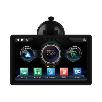 7-Дюймовый Универсальный Автомобильный Смарт-радио, Мультимедийный плеер с сенсорным экраном, Беспроводной Bluetooth Carplay, портативный подвесной плеер Изображение