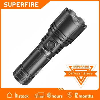 SUPERFIRE Y20 Супер яркий светодиодный фонарик с дальним прицелом 760 м, USB перезаряжаемый водонепроницаемый портативный фонарик для кемпинга на открытом воздухе Изображение