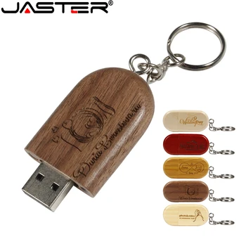 JASTER Деревянный Свадебный Подарок USB 2,0 Флэш-накопитель 16 ГБ Memory Stick 32 ГБ Подарочный Брелок для Ключей 64 ГБ U-диск Бесплатный ЛОГОТИП Клиента Изображение