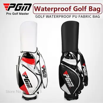 Водонепроницаемая сумка для гольфа PGM PU, стандартная сумка для гольфа, выдвижные сумки для клюшек для гольфа, сумка для клюшек большой емкости, портативная упаковка, вмещающая полные клюшки Изображение