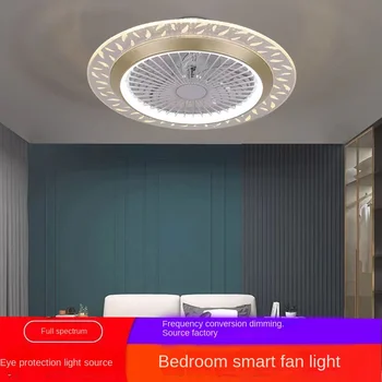 Современная минималистичная потолочная вентиляторная лампа, лампа для защиты глаз с полным спектром, гостиная, столовая, спальня, вентиляторная лампа Изображение