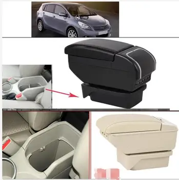 2011-2012 2013 2014 2015 usb для Toyota Verso EZ Высококачественный Волокнистый кожаный Подлокотник коробка для хранения Изображение