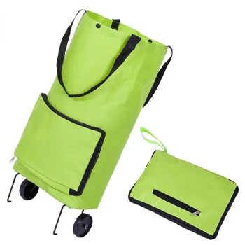 Новая Складная сумка для покупок, Сумка-тележка для покупок, сумка на колесиках, Сумка-Органайзер для овощей, Переносная сумка Изображение