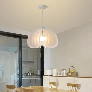 Современные светодиодные потолочные подвесные светильники в виде тыквы Подвесные лампы для кухни, обеденного стола, комнаты, люстры для украшения дома в скандинавском винтажном стиле Изображение