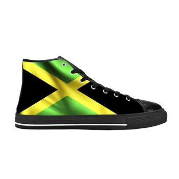Ямайка Флаг Ямайского льва Патриотическая гордость Забавная Повседневная Матерчатая Обувь С Высоким берцем, Удобные дышащие Мужские И Женские кроссовки С 3D Принтом Изображение