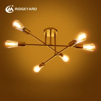 Современная Люстра-Спутник Ridgeyard с 6 Лампами Потолочного Освещения для Спальни, Столовой, Кухни, Офиса Изображение