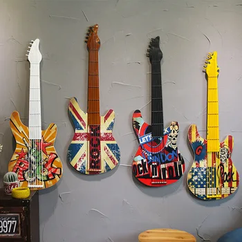 Железная гитара, настенное креативное украшение для стен бара и кафе, декор комнаты Изображение