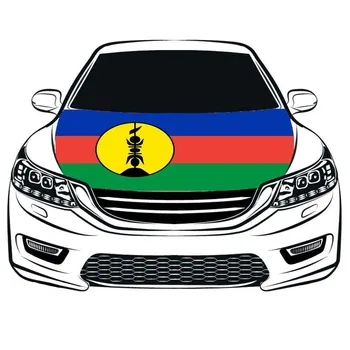 Крышка капота автомобиля с флагом Новой Каледонии 3,3x5ft /5x7ft100% полиэстер, эластичные ткани двигателя можно стирать Изображение