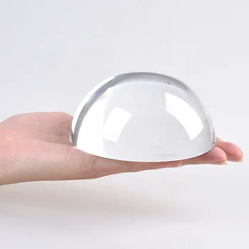 Честь кристалла 60 мм-100 мм, Пустая Прозрачная лупа, стеклянная полусфера, полукупольный хрустальный шар для украшения пресс-папье Изображение