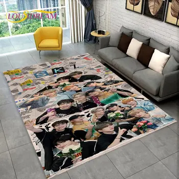 Уличный детский коврик для певицы Kpop Star, Ковровый коврик для гостиной, Украшение дивана в спальне, нескользящий коврик для игр детей Изображение