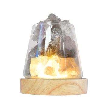Настольная лампа с кристаллами, электрический ароматический диффузор, увлажнитель воздуха, светодиодный диффузор эфирного масла для украшения домашнего офиса Изображение