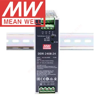 Оригинальный Mean Well DDR-240B-24 Din-рейка Типа Meanwell 24VDC/10A/240 Вт DC-DC преобразователь 16,8 ~ 33,6 В постоянного тока На Входе Изображение