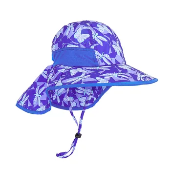 2023 Новая Детская Летняя Солнцезащитная шляпа с большими полями для Рыбаков, Солнцезащитные Кепки для детей, Дорожные Пляжные Шляпы Изображение