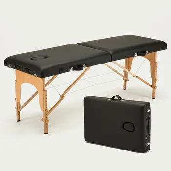 Складная кровать для салона красоты, Профессиональные портативные столы для спа-массажа, Складные с сумкой, мебель для салона, деревянная 185x60/185x70 см Изображение