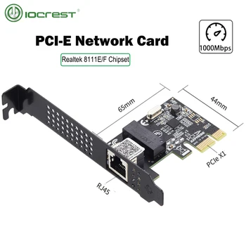 IOCREST 1000 Мбит/с Однопортовый Гигабитный Ethernet PCI Express Проводная Сетевая карта с Портом RJ45 Сетевой адаптер NIC Realtek 8111 Чипсет Изображение