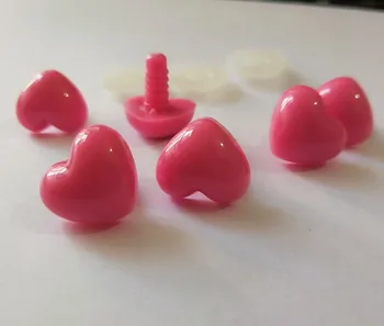 16x18 мм розовый игрушечный нос в форме сердца, безопасный игрушечный нос с жесткой шайбой для поделок из плюшевых кукол -20 шт./лот Изображение