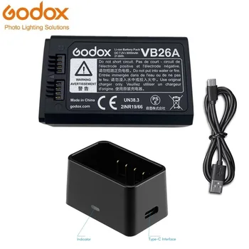 Godox VC26 VB26 VB26A DC 3000 мАч 21.6Wh USB Сменный Литий-ионный Аккумулятор Зарядное Устройство для Godox V860III V1 V850III Вспышка Speedlite Изображение