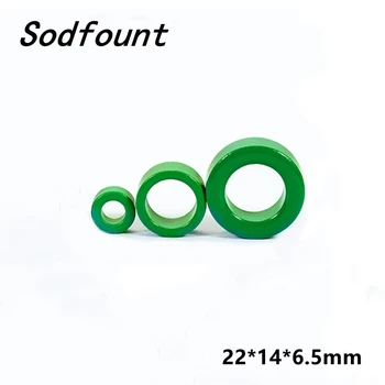 Кольцо с зеленым ферритовым сердечником из 5ШТ Mn-Zn с высокой проводимостью 22*14*6.5 мм Антипаразитная тороидальная катушка с тороидальными шариками Для подавления железа Изображение