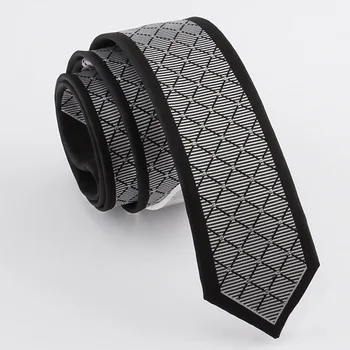 2020 Новые Дизайнерские Бренды, Модные Деловые Повседневные 5,5 см Тонкие Галстуки для Мужчин, Узкий галстук для работы в Офисе с подарочной коробкой, Серебристо-серый Изображение