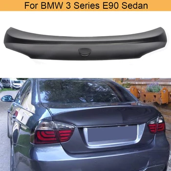 Автомобильный Задний Спойлер на Крышке багажника для BMW 3 Серии E90 Седан 4 Двери 2005-2008 M3 320i 323i 325i 330i 335i Черный FRP Изображение