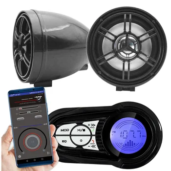 Усилитель Bluetooth для мотоцикла UTV ATV 12 В, звуковая система с громкой связью, FM-аудиосистема USB, стереосистема с 3-дюймовыми динамиками Изображение