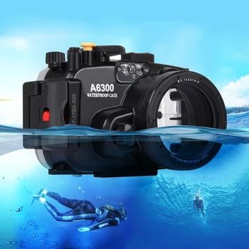 PULUZ Чехол для подводного погружения на глубину 40 м, Водонепроницаемый Корпус камеры Для Sony A6000/Sony A6300 (объектив E PZ 16-50 мм F3.5-5.6OSS) Изображение