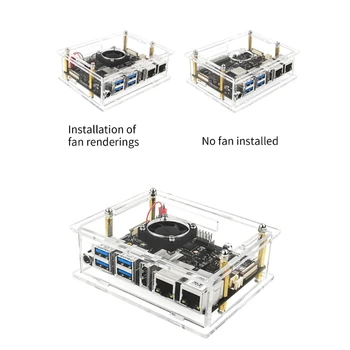 Прозрачный акриловый корпус VisionFive2 RISC-V и медные радиаторы вентилятора охлаждения Изображение