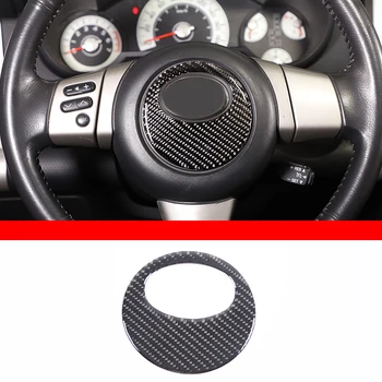 Для Toyota FJ Cruiser 2007-2021 Отделка панели рулевого колеса Автомобиля, круглые чехлы, наклейка, ремонт, стайлинг, мягкое Углеродное волокно Изображение