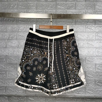23SS Топ Verison, сетчатые шорты в стиле пэчворк, мужские женские винтажные шорты на шнурке, оптовая продажа одежды Изображение