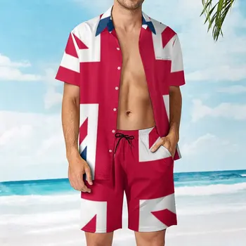 Мужской пляжный костюм Юнион Джек. Флаг Соединенного Королевства. Великобритания, британский флаг. Большой квадратный комплект из 2 предметов, координаты магазина высшего качества Изображение