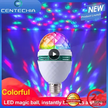 1 ~ 10ШТ E27 LED RGB сценический светильник, Диско-шар, Мини-Проекционная лампа с автоматическим вращением, 3 Вт, лампа для КТВ-бара, праздничной вечеринки, свадьбы Изображение