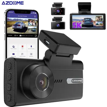 AZDOME M580 Автомобильный Видеорегистратор 5K Dash Cam 3 Камеры 4K + 1080P + 1080P Запись камеры заднего Вида С GPS WIFI Ночного Видения 24-часовой Парковочный Монитор Изображение