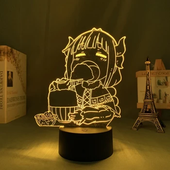 Аниме Мисс Кобаяши Дракон Горничной Светодиодный светильник для украшения детской спальни, подарок на День Рождения, Меняющий цвет 3D светильник, Манга Дракон Горничной Изображение