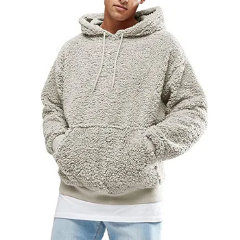 Мужской свитер с плюшевым капюшоном осень/зима 2023 Изображение