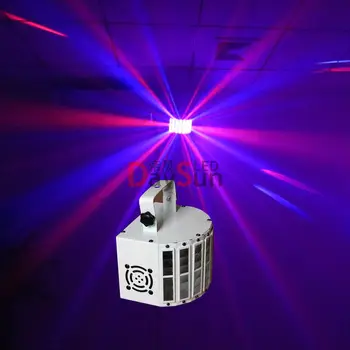 Бесплатная доставка, профессиональный светодиодный сценический светильник, светодиодный лазерный проектор для вечеринки, шоу, дискотеки, KTV, 6 каналов DMX512 RGB Light Изображение