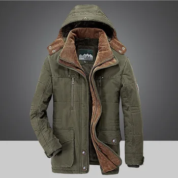 Мужская одежда 2023, Мужская зимняя флисовая Утолщенная куртка с хлопковой подкладкой, Мужская молодежная Ветрозащитная теплая куртка с хлопковой подкладкой для отдыха Изображение