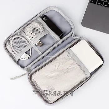 Портативная сумка для хранения зарядного устройства, цифрового кабеля, наушников, держателя мобильного телефона, дорожная сумка из ткани Оксфорд Изображение