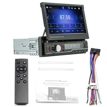 Автомобильный радиоприемник 1 Din с Bluetooth, 7-дюймовый Стерео MP5 плеер, экран в тире, RDS FM AM AUX BT, Зеркальная ссылка, Авторадио Изображение